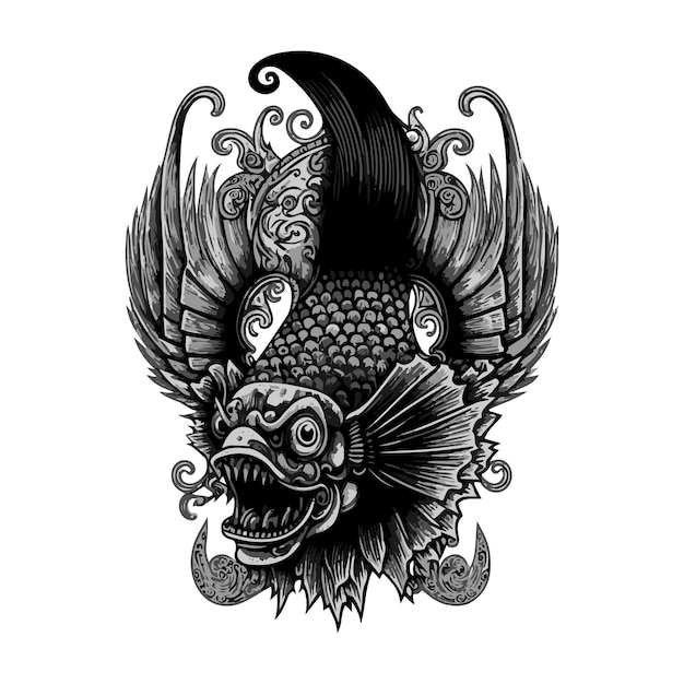 Barong fish ornament mask