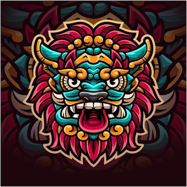 Barong head mascot logo