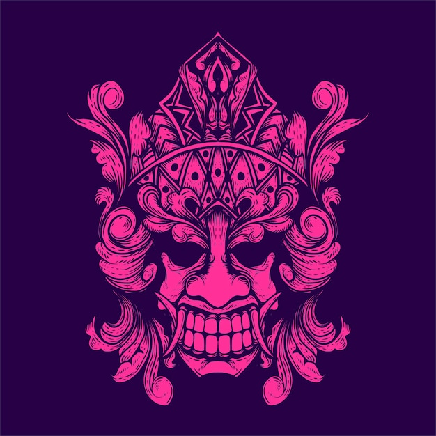 barong mask culture illustration