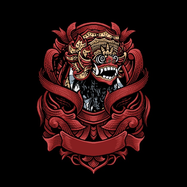 Barong Ornament Vector Art Illustration