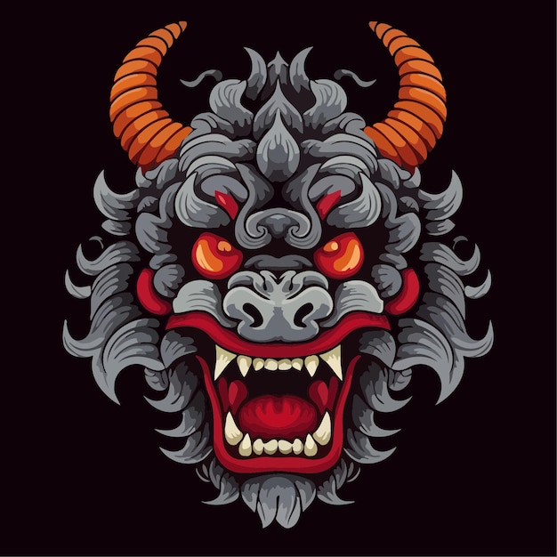 Barong vector illustration Indonesian barong simple design