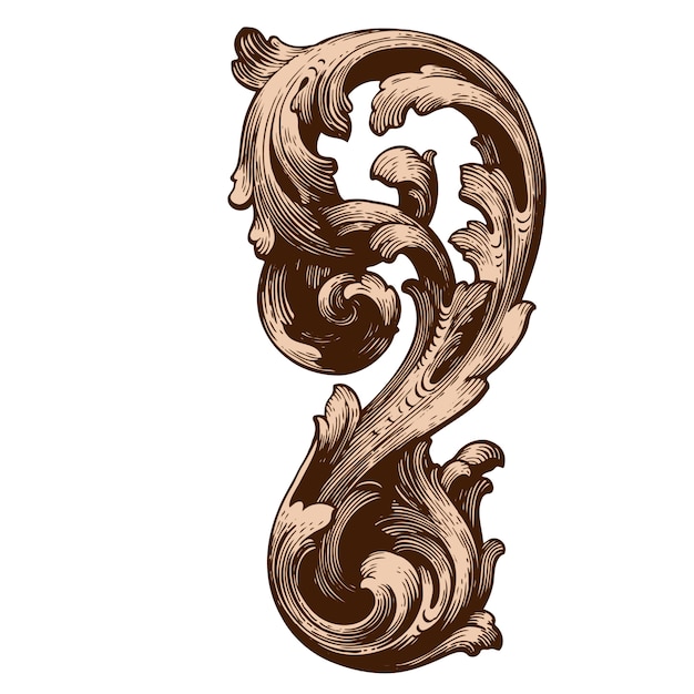 Baroque floral ornamental border corner, filigree