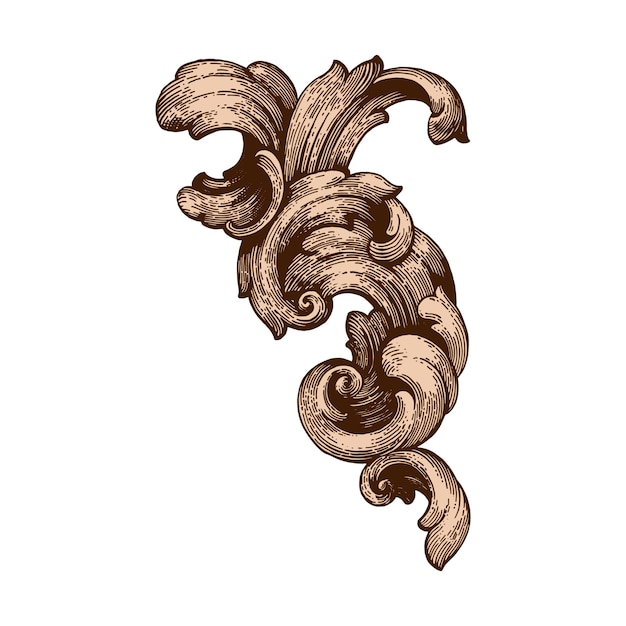 Baroque floral ornamental border corner