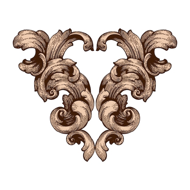 Baroque floral ornamental border corner