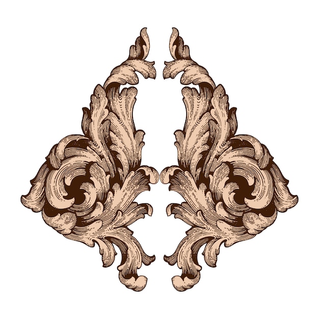 Baroque floral ornamental border corner