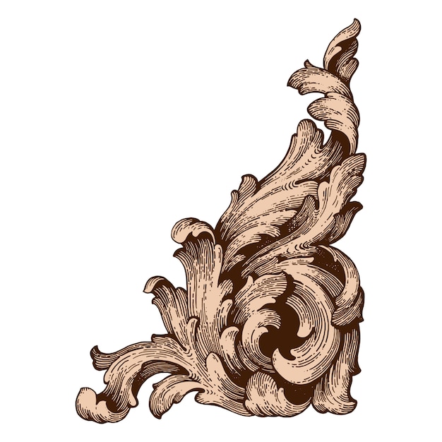 Baroque floral ornamental border corner