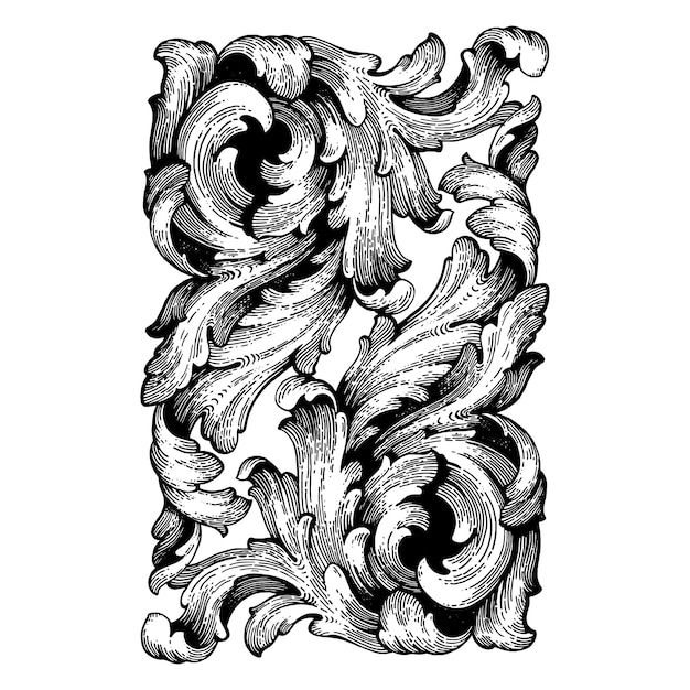 Baroque floral ornamental border corner