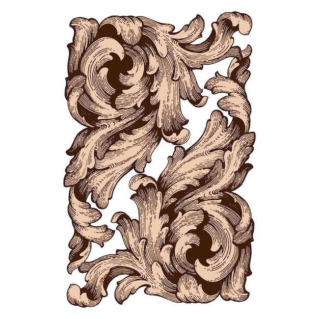 Baroque floral ornamental border corner