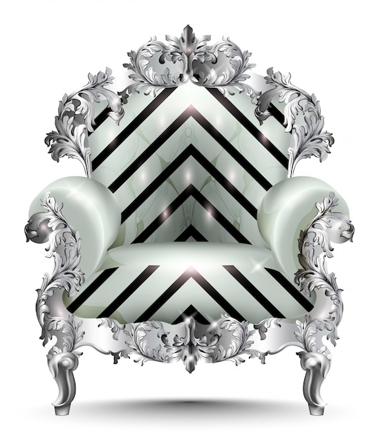 Baroque luxury armchair. Vector realistic 3D designs