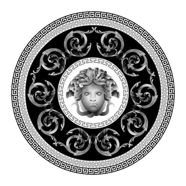 Baroque mandala black and white