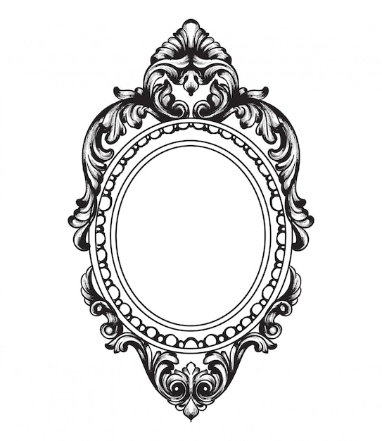 Vector baroque mirror frame