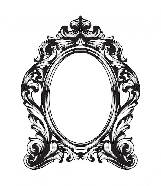 Vector baroque mirror frame