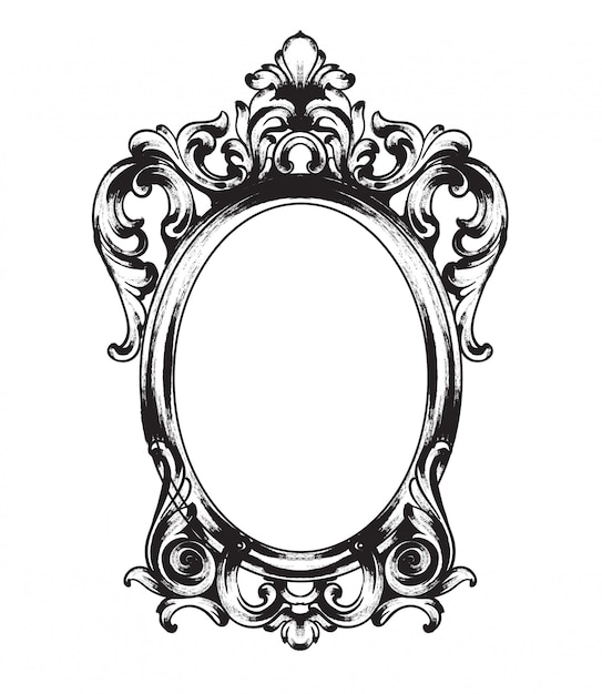 Vector baroque mirror frame