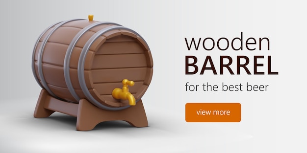 Barrels made of natural wood for quality drinks Containers for beer wine whiskey rum