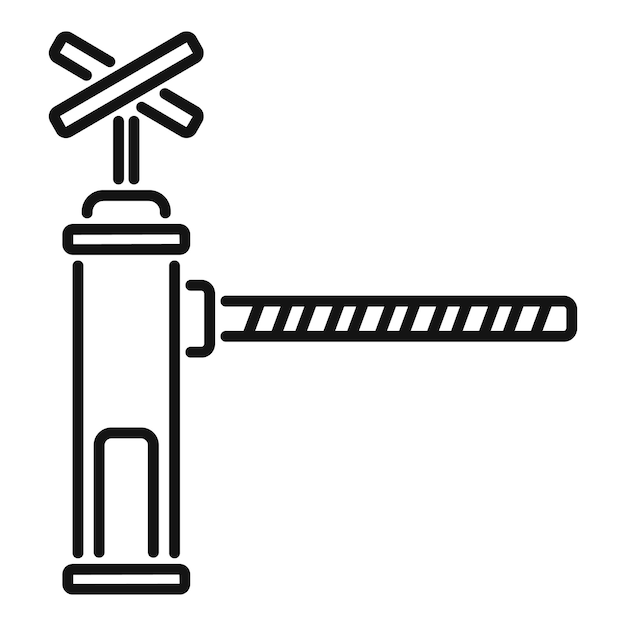 Barrier train icon outline vector Road safety Gate traffic