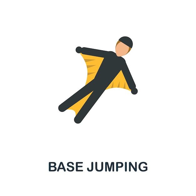 Vector base jumping icon flat sign element from extreme sport collection creative base jumping icon for web design templates infographics and more