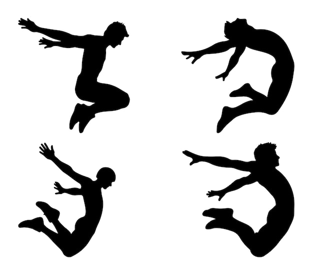 Vector base jumping silhouette vector on white background