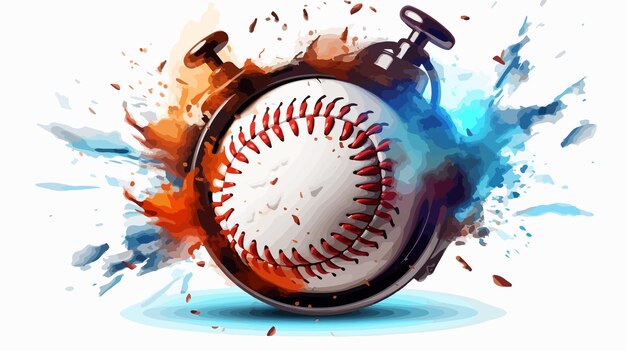 Vector baseball ball time bomb concept