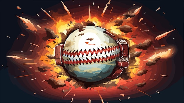 Vector baseball ball time bomb concept