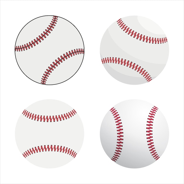 Baseball balls isolated on white background