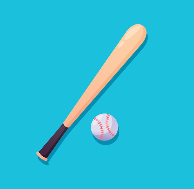 baseball bat and ball isolated vector illustration