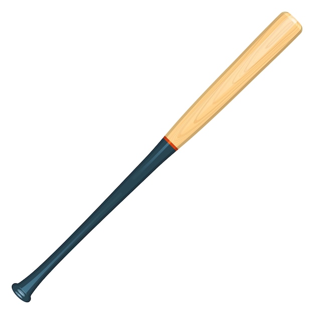 Baseball bat cartoon icon Wooden sport equipment