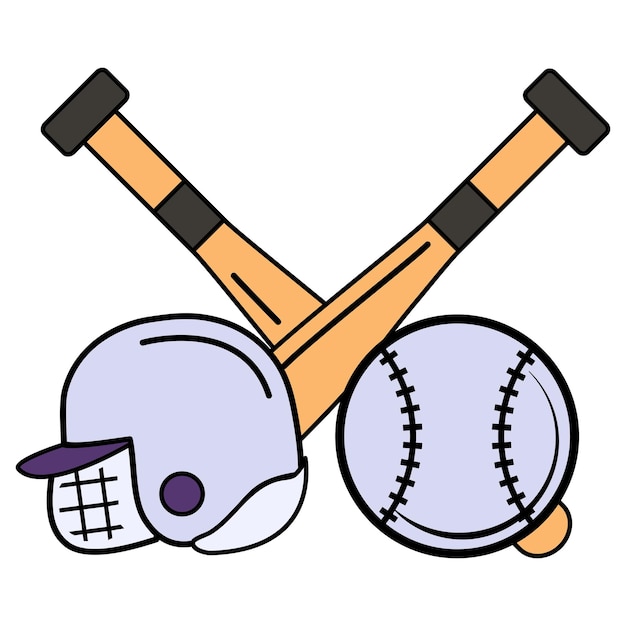 Baseball bat and helmet Concept Vector Design Sporting equipment Symbol Physical Fitness and Wellnes