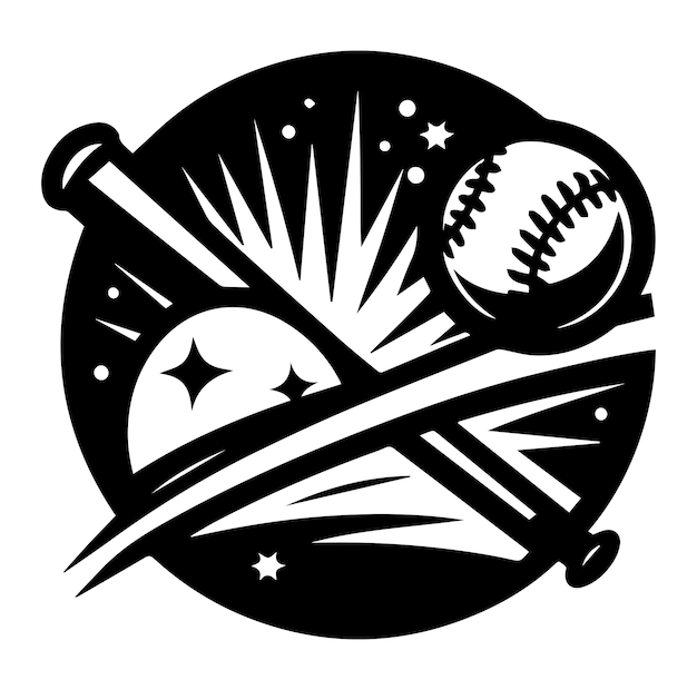 Vector baseball black logo vector silhouette illustration