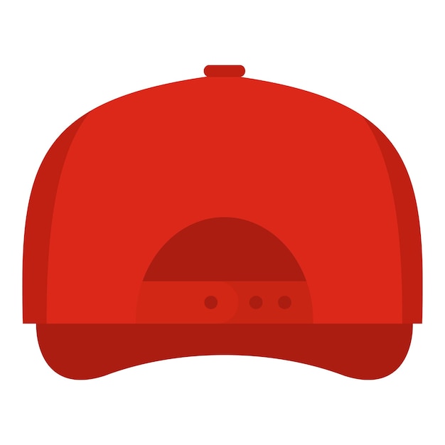 Baseball cap back icon Flat illustration of baseball cap back vector icon for web