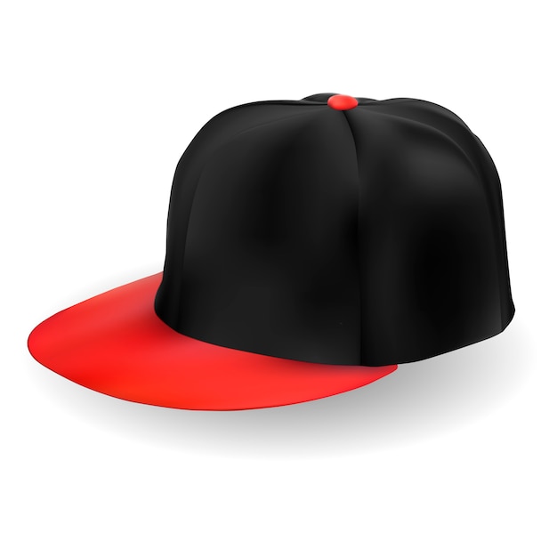 Baseball cap. Black hat vector Isolated