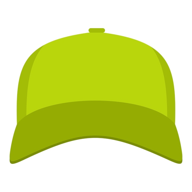 Baseball cap in front icon Flat illustration of baseball cap vector icon for web