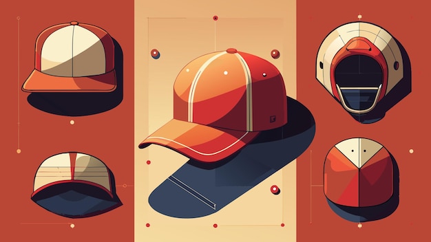 Baseball Cap vector graphics illustration EPS source file format lossless scaling icon design