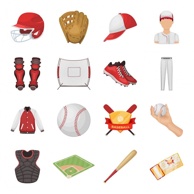 Baseball  cartoon set icon. Isolated cartoon set icon sport player .   baseball  .