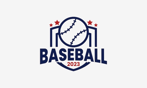 Baseball emblem logo with simple style