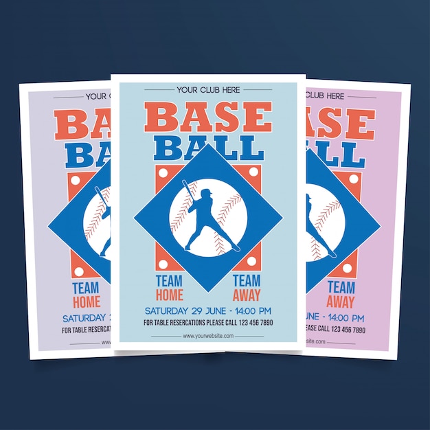 baseball flyer template vector