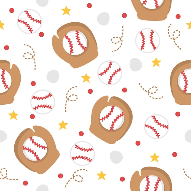 Vector baseball glove cartoon pattern background