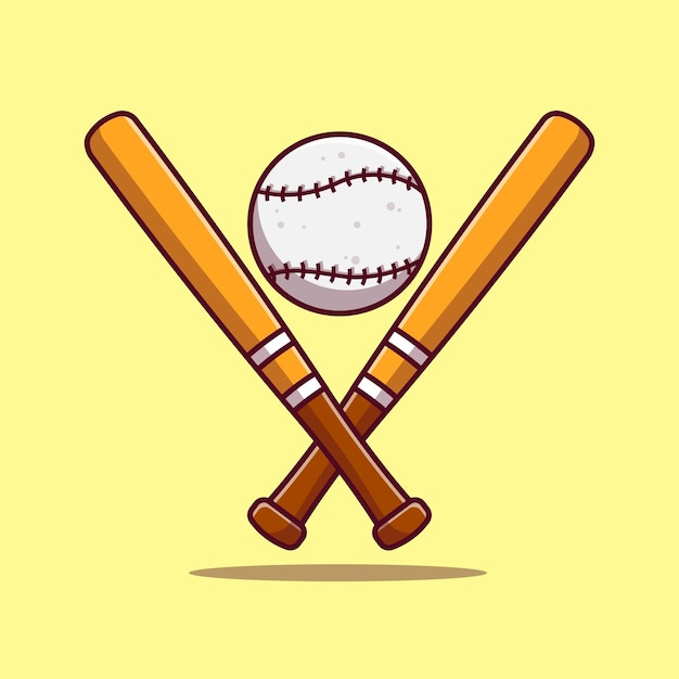 Baseball illustration Stick baseball cartoon illustration Baseball sport logo design