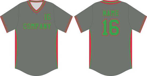 Baseball jersey, sport uniform,  template. Baseball t-shirt mock up. Front and back view baseball