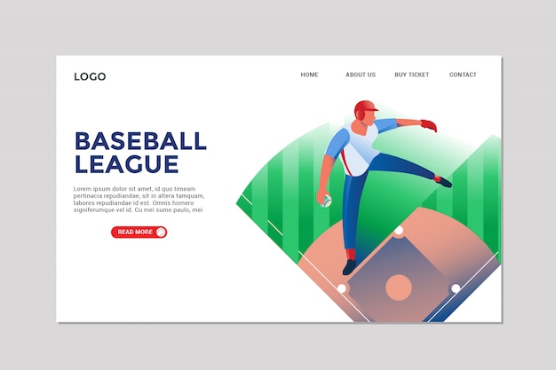 Vector baseball landing page