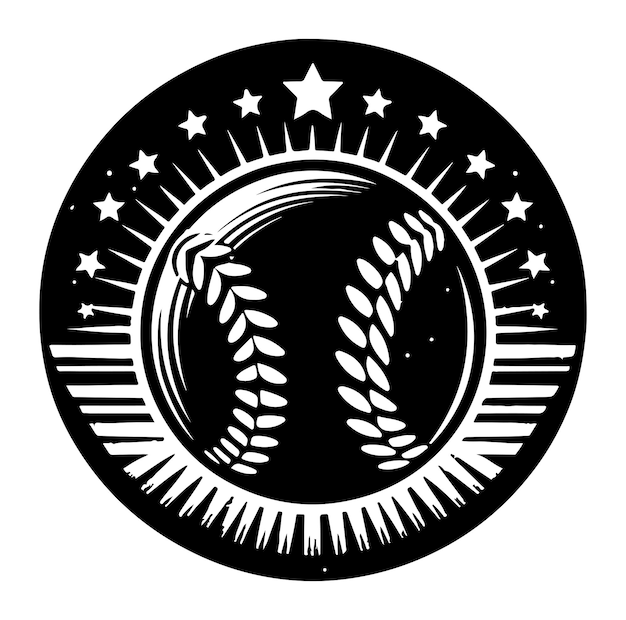 Baseball logo concept silhouette vector illustration