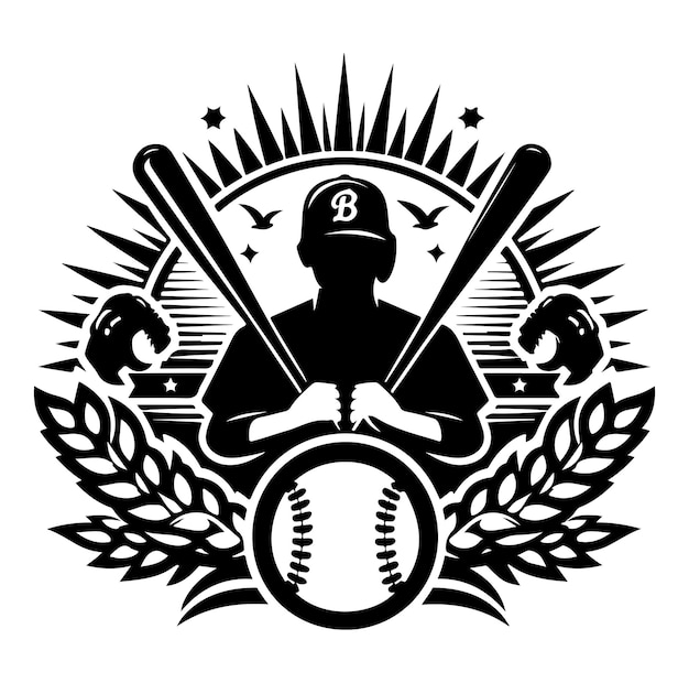 Vector baseball logo concept silhouette vector illustration