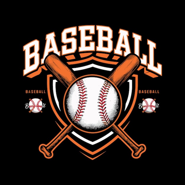 Vector a baseball logo with a baseball and bats on it