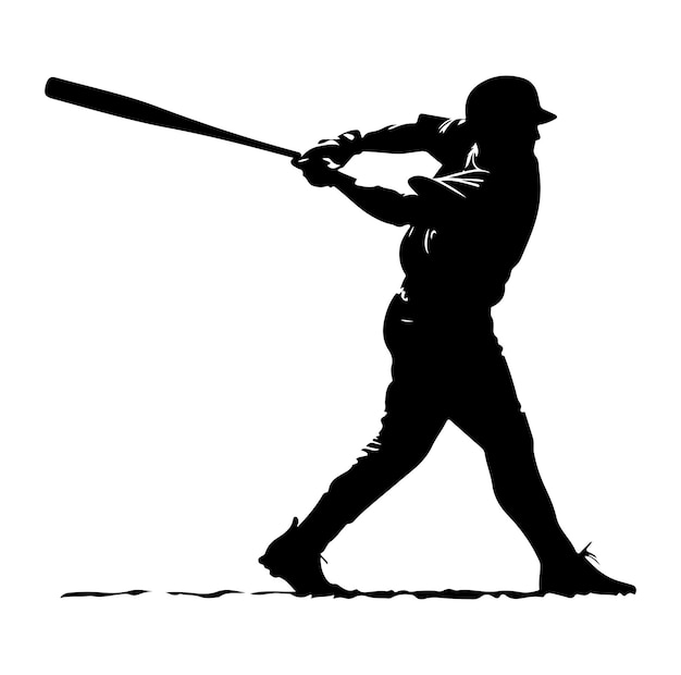 Baseball Players Silhouettes vector illustration