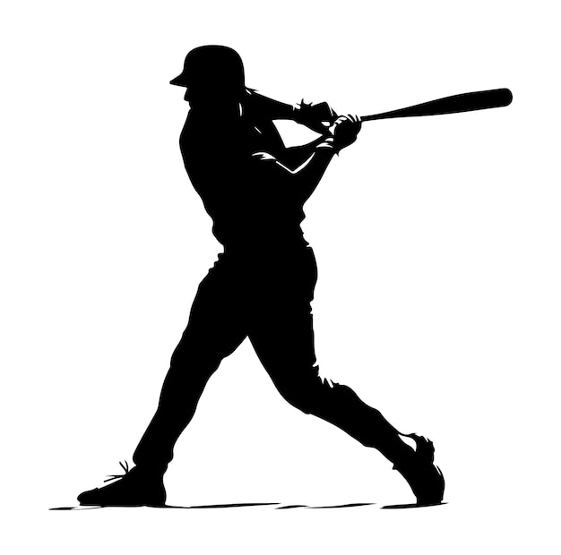 Baseball Players Silhouettes vector illustration