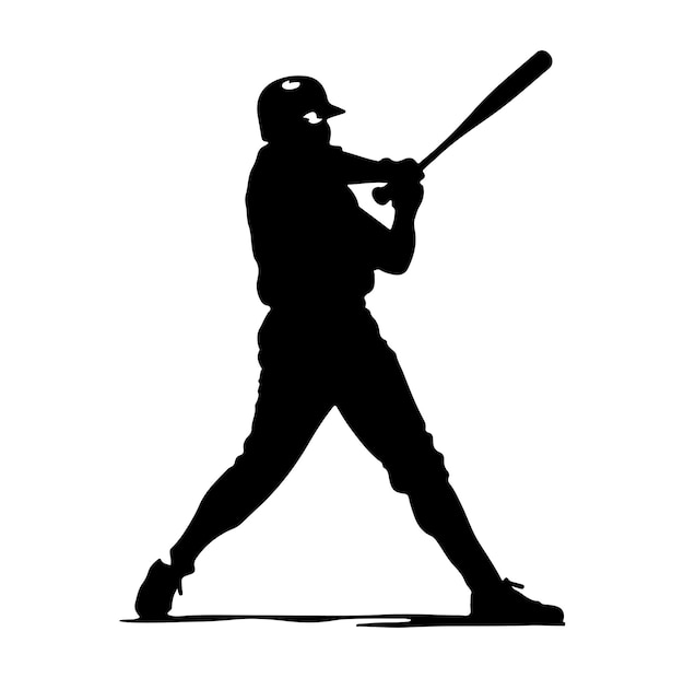 Baseball Players Silhouettes vector illustration