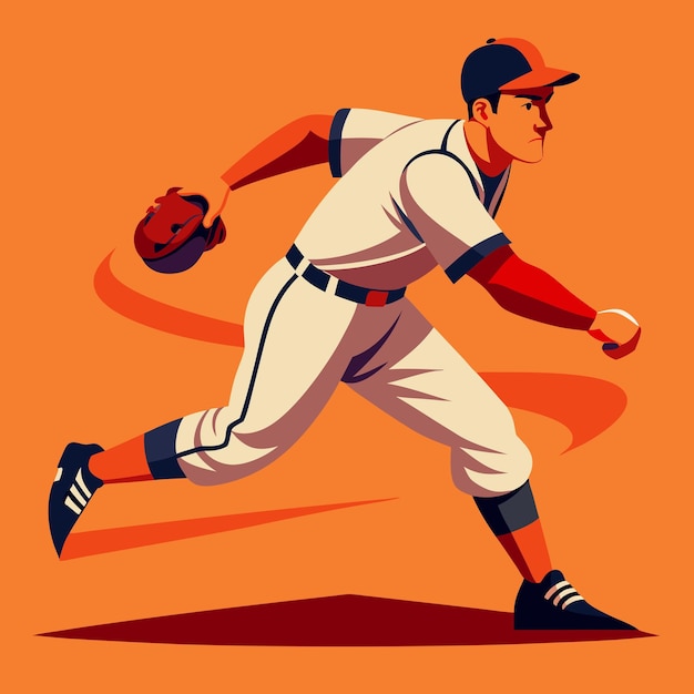 Baseball Playing Art Vector Illustration Design