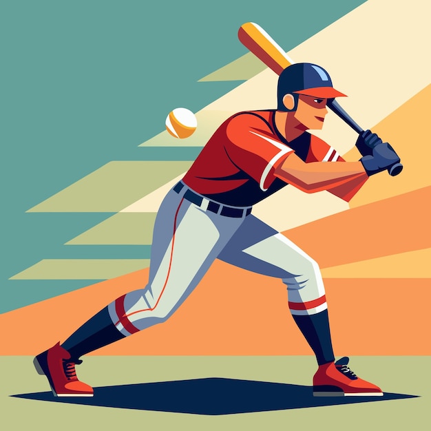 Vector baseball playing art vector illustration design