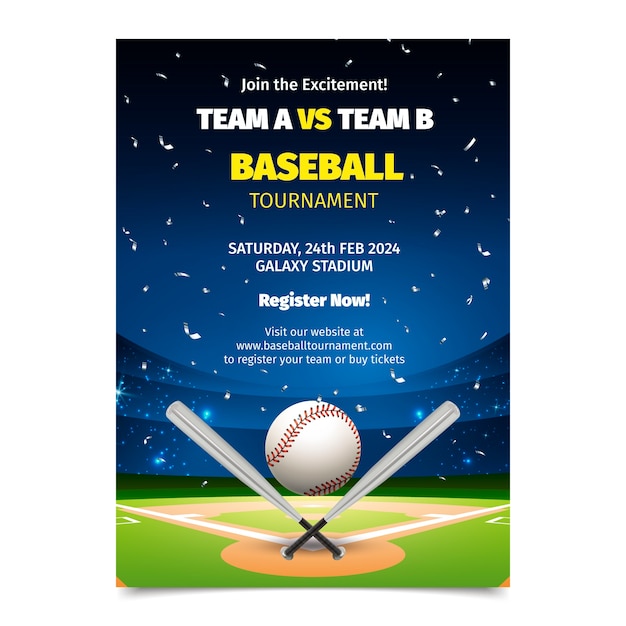 Baseball poster template design