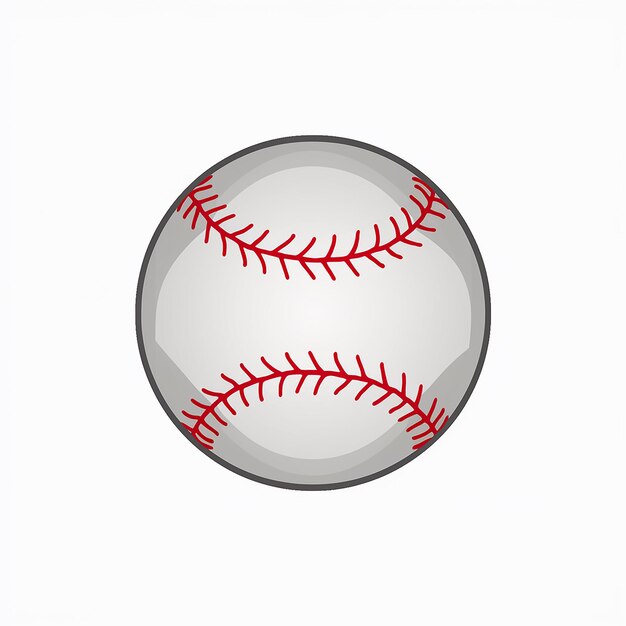 Vector a baseball prominently displayed against a white background