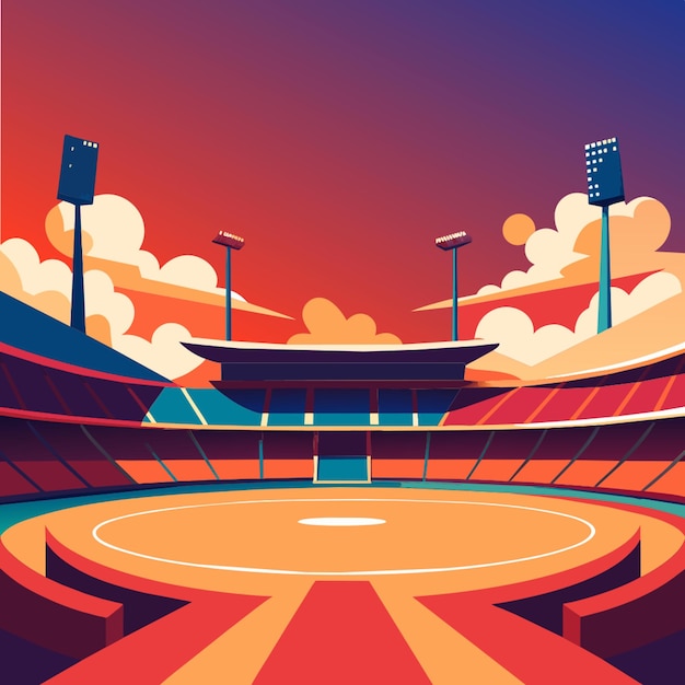 Vector baseball stadium vector illustration flat 2